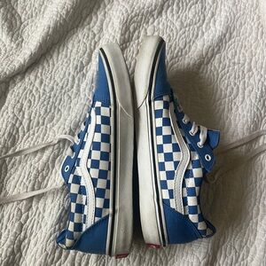 Vans Kids Blue and White Checkered Sneakers